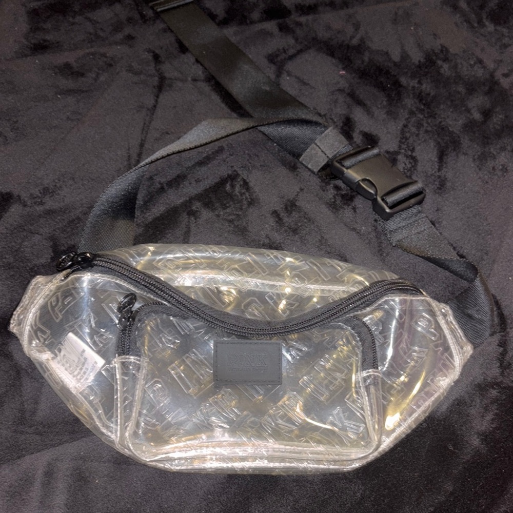 PINK Victoria's Secret Black Belt Bag with Modern Design